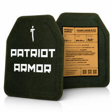 2 шт. - Керамічні бронеплити 6-го класу PATRIOT ARMOR. Вага 2,8 кг. Розмір 25 на 30 cм.