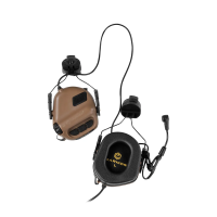 Тактические наушники EARMOR M32H c креплением под каску КОЙОТ
