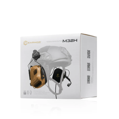 Тактические наушники EARMOR M32H c креплением под каску КОЙОТ в Украине