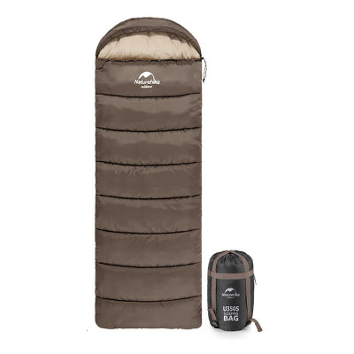 Спальник з капюшоном Naturehike U250 NH20MSD07, (6°C), лівий, коричневий в Україні