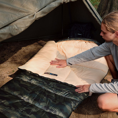 Спальный мешок с капюшоном Naturehike M320 CNK2350WS023, зеленый камуфляж, правый в Украине