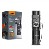 Портативный светодиодный фонарик VIDEX 600Lm 5000K с креплением на голову