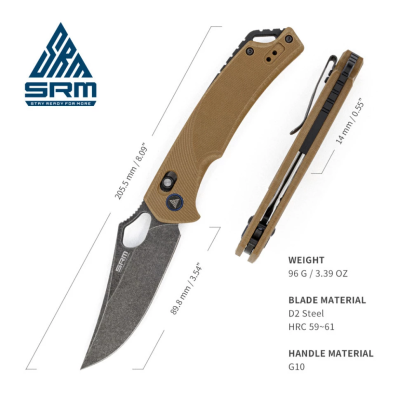 Нож складной SRM Retriever 9202-GW, коричневый в Украине