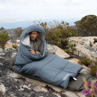 Спальный мешок с подогревом Naturehike BE400 CNK2300SD021 правый. Серый в Украине
