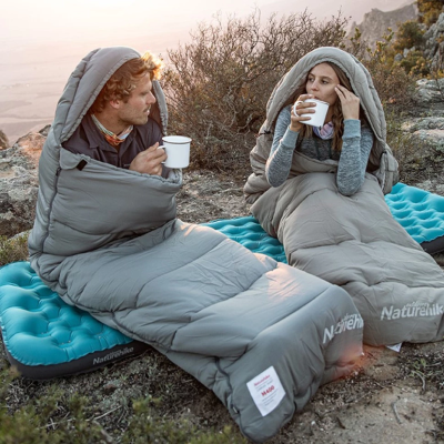 Спальный мешок с мешком для хранения Naturehike M400 CNK2350WS023 левый. Серый в Украине