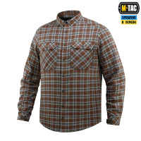 Рубашка в клетку M-Tac Lumberjack из хлопка. Коричневый