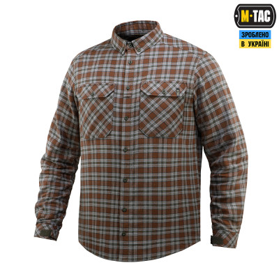 Сорочка в клітинку M-Tac Lumberjack з бавовни. Коричневий в Україні