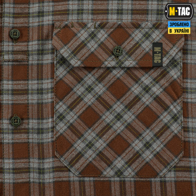 Сорочка в клітинку M-Tac Lumberjack з бавовни. Коричневий в Україні