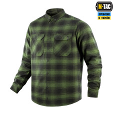 Рубашка в клетку M-Tac Lumberjack из хлопка. Олива