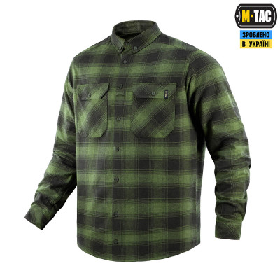 Рубашка в клетку M-Tac Lumberjack из хлопка. Олива в Украине