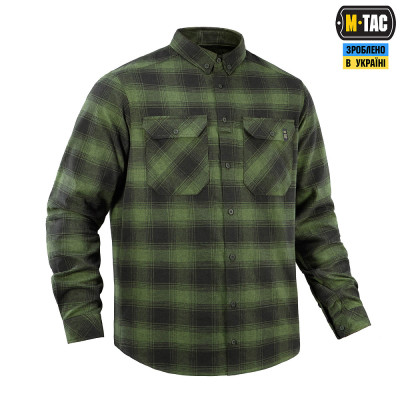 Рубашка в клетку M-Tac Lumberjack из хлопка. Олива в Украине