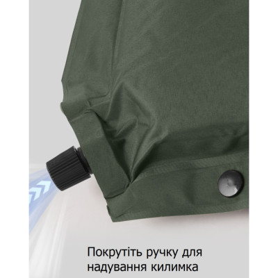 Матрас самонадувающийся с подушкой Naturehike CNK2450WS020. Зеленый в Украине