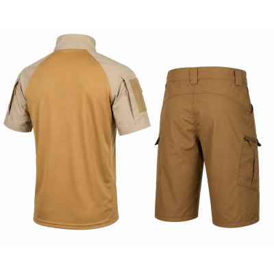 Тактический летний костюм с убаксом Combatant Raider Core короткий рукав и шортами Rip-Stop PolyCotton SPECPROM. Койот в Украине
