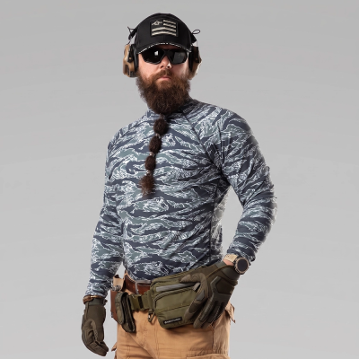 Чоловічий тактичний рашгард Combatant ASSAULT PRO LS. Tiger Blue в Україні