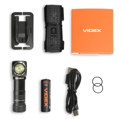Портативный светодиодный фонарь VIDEX VLF-A056H 200Lm 5000K. Черный в Украине
