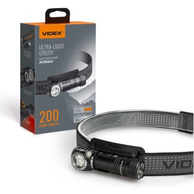 Портативный светодиодный фонарь VIDEX VLF-A056H 200Lm 5000K. Черный в Украине
