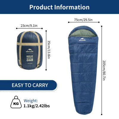 Спальний мішок Naturehike MJ 300 CNK2300SD014. Синій в Україні