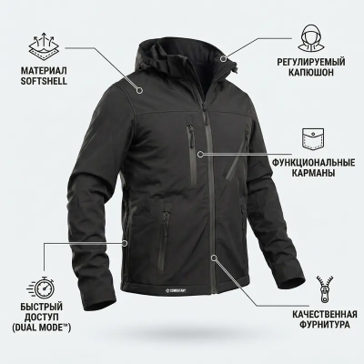Куртка Softshell Combatant SHIFT CORE. Черный в Украине