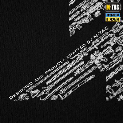Футболка M-Tac WAR Cotton Hard Black/White. Черный в Украине