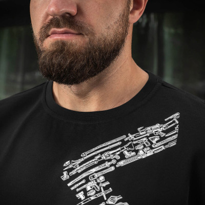 Футболка M-Tac WAR Cotton Hard Black/White. Черный в Украине