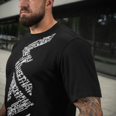 Футболка M-Tac WAR Cotton Hard Black/White. Черный в Украине