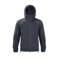 Кофта тактическая флисовая с капюшоном Han-Wild Grid Fleece. Черный