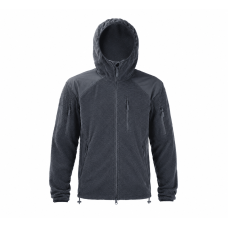 Кофта тактическая флисовая с капюшоном Han-Wild Grid Fleece. Черный