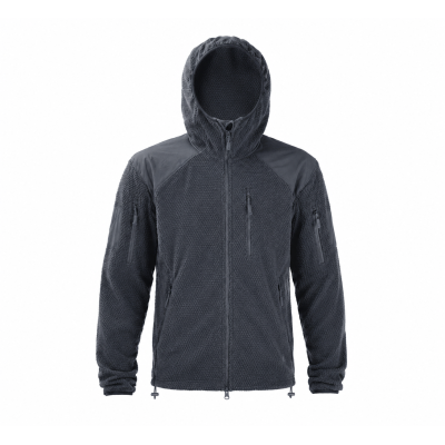 Кофта тактическая флисовая с капюшоном Han-Wild Grid Fleece. Черный в Украине