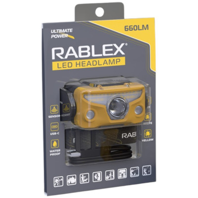 Налобный светодиодный фонарь Rablex RB967. Желтый в Украине