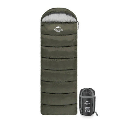 Спальный мешок с капюшоном Naturehike U150 NH20MSD07 11°C правый. Олива в Украине