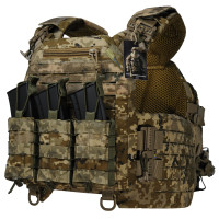NEW! Передовая плитоноска Warmor Gen.5 ПИКСЕЛЬ + 3 подсумка под АК